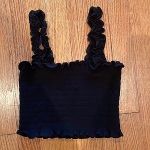 Reformation scrunch strap black crop